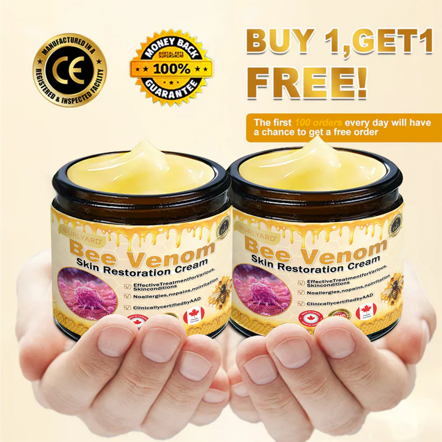 🍟Ourlyard® Bee venom Pro Comprehensive Cream — 🔥Limited Time 80% OFF🔥